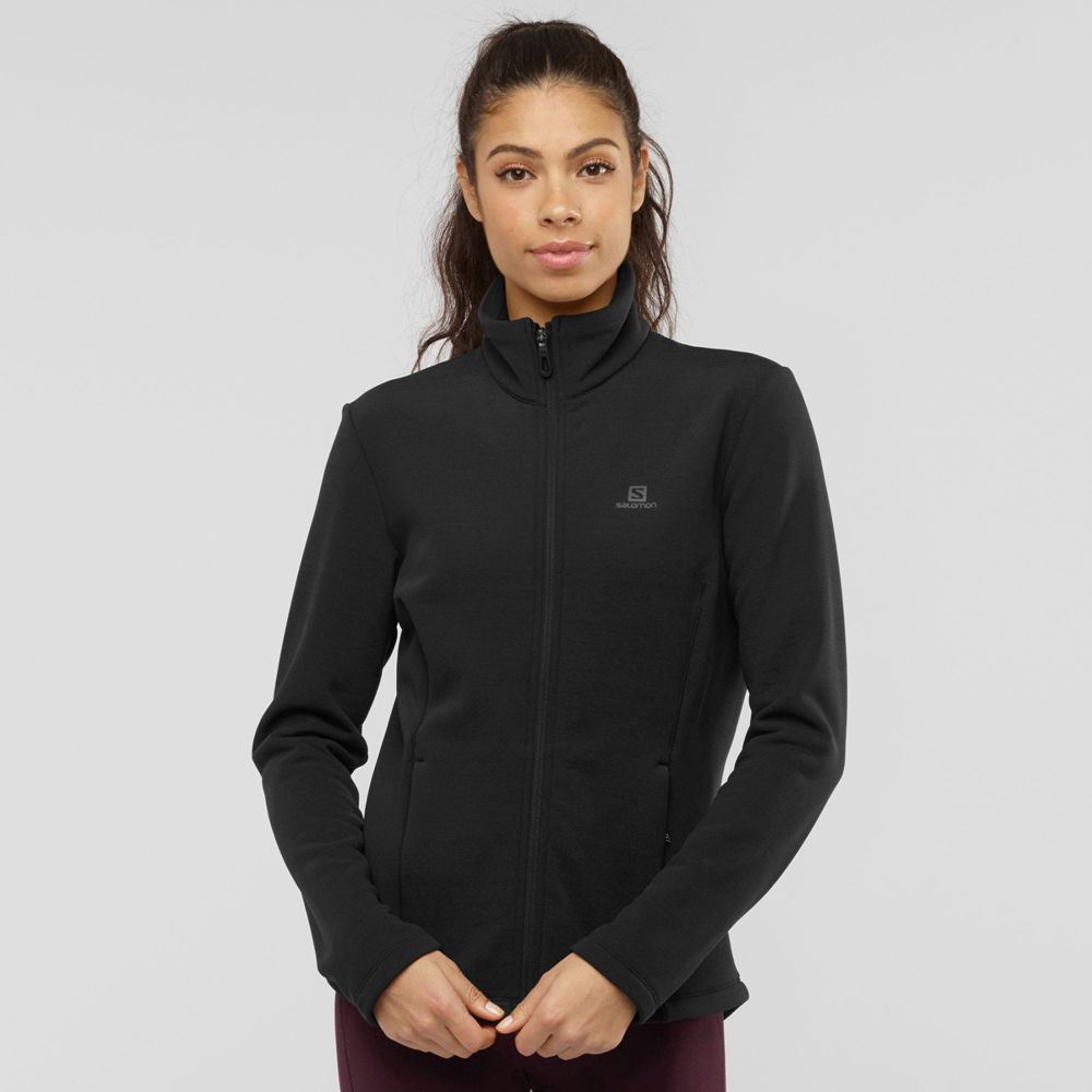 Vestes Imperméables Salomon Femme Noir - Salomon RADIANT FULL ZIP W - France (8921-ENIDX)